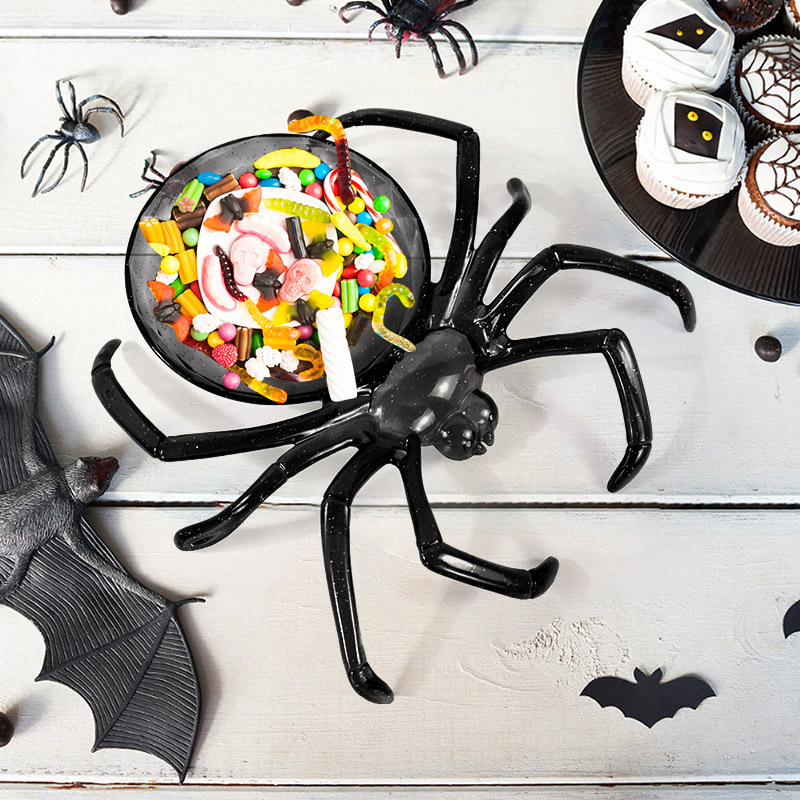 Food Halloween Snacks - Halloween Spiders Shaped Bowl Fruits Plate