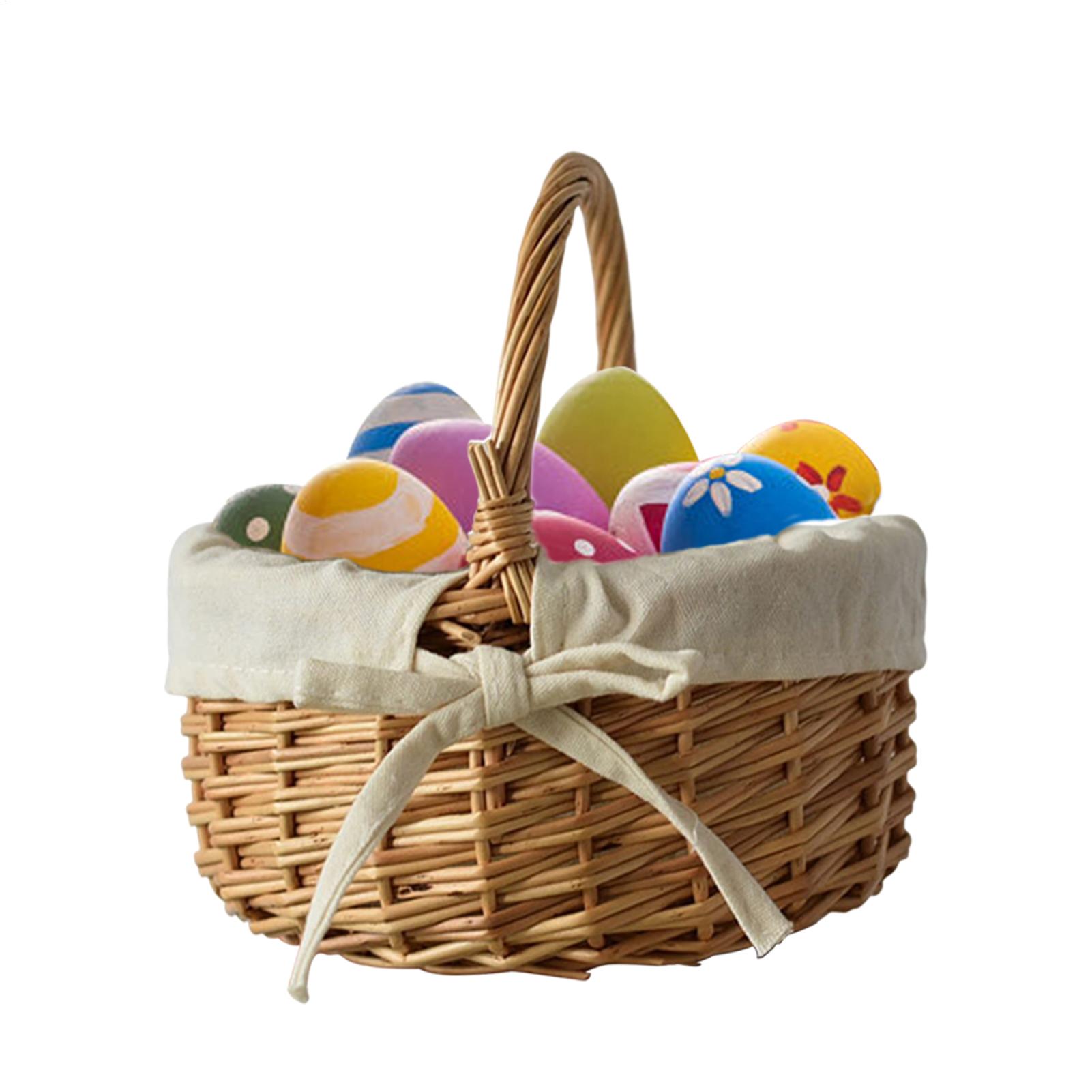 Food Snacks With Fiber - Wicker Woven Basket Portable Handled Cloth