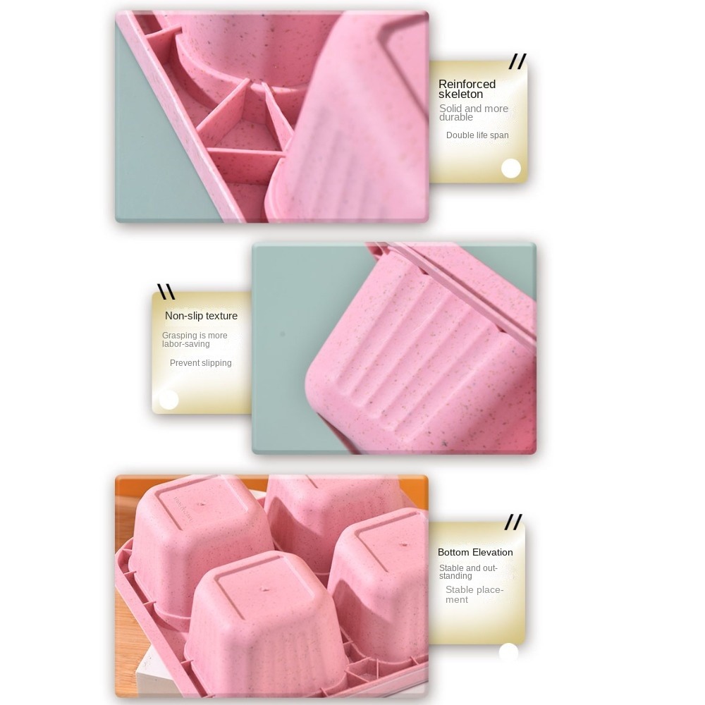 1pc Reusable Wheat Straw 4 Com - Food Prep Snacks recension och pris