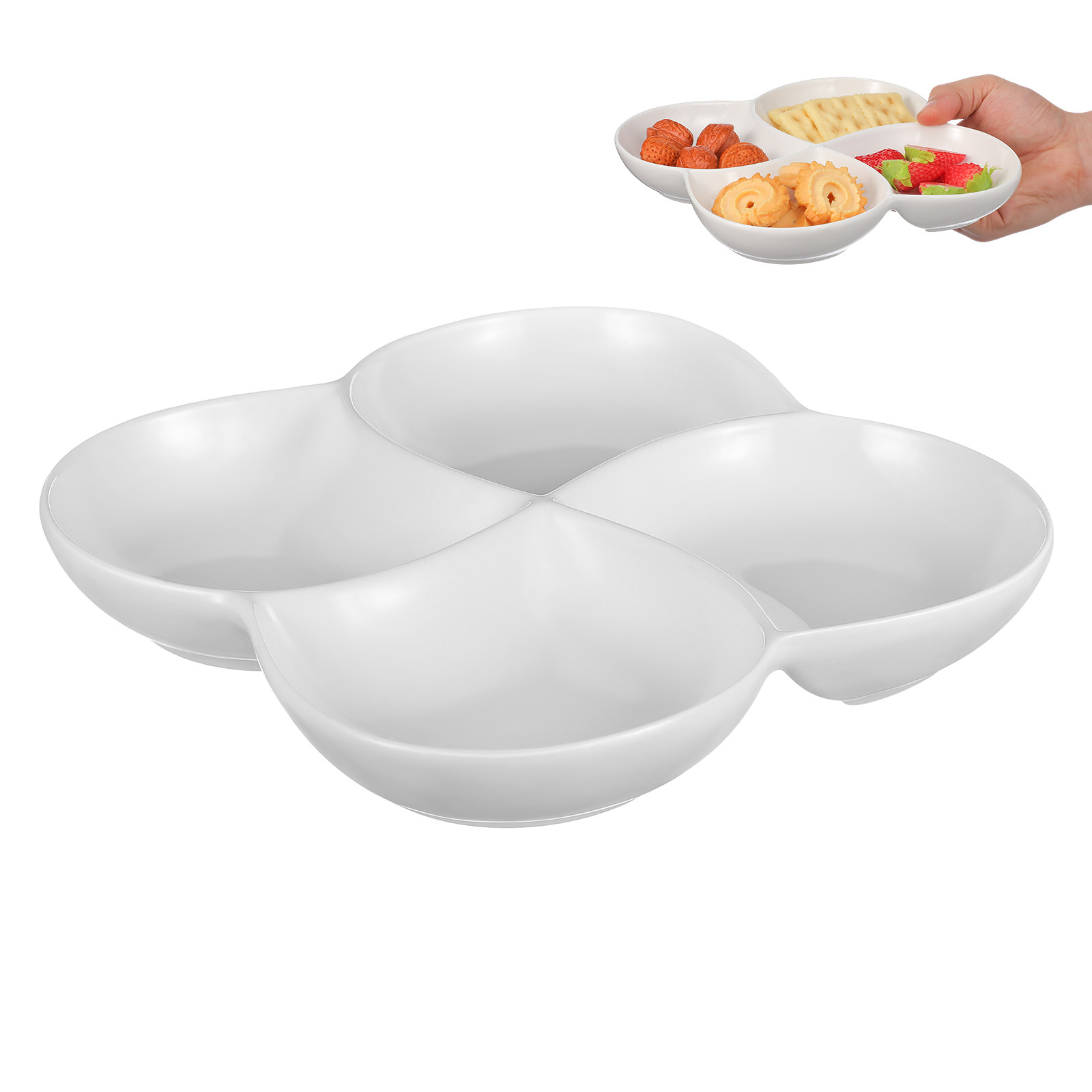 Ceramic Food Plate 4-Compartme - Food Snacks Company recension och pris