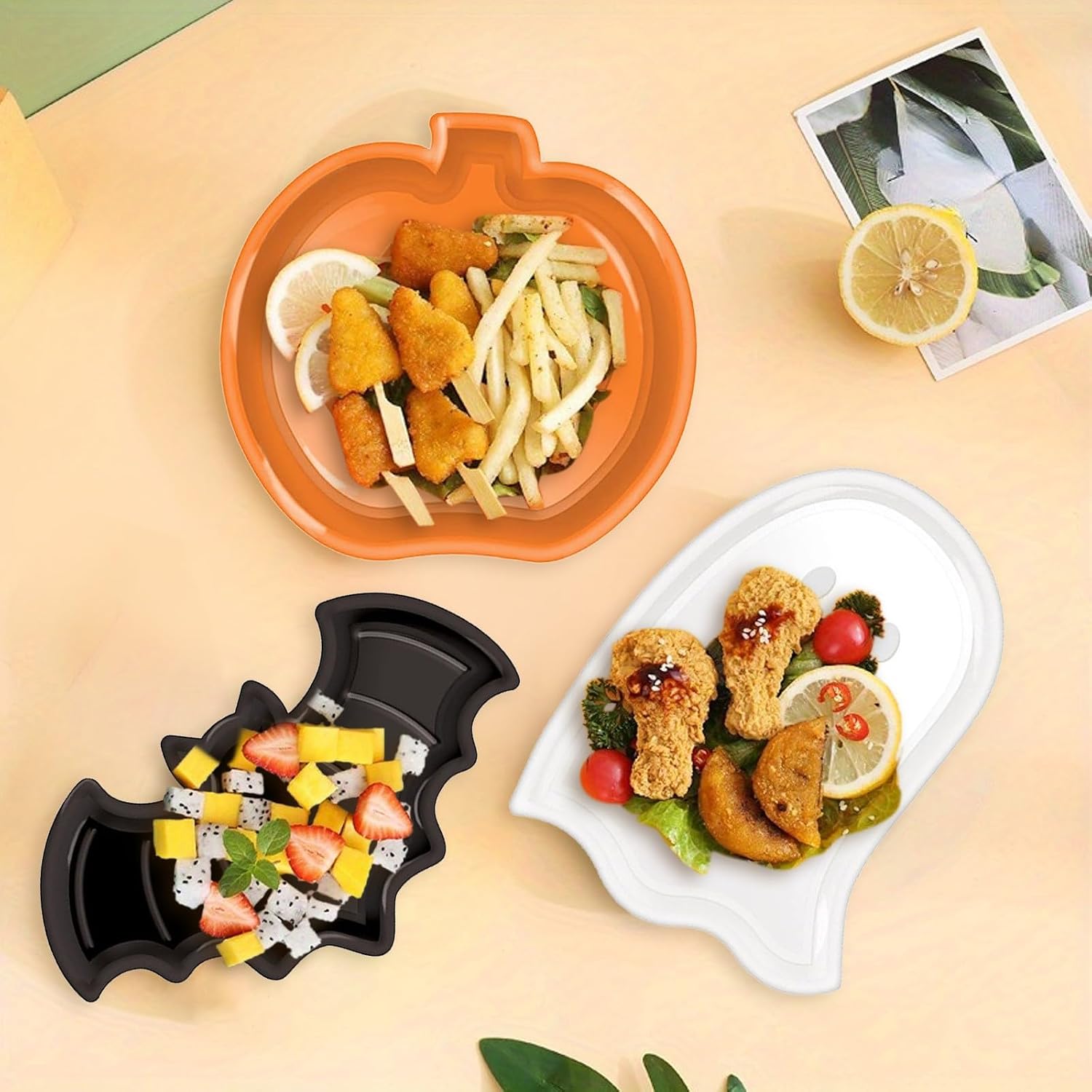 Reusable Halloween Plates Set  - Food Halloween Snacks recension och pris