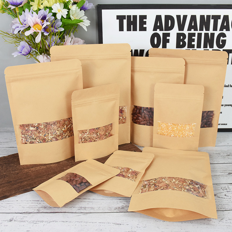 20/50pcs Kraft Paper Zip Lock  - Food Day Snacks recension och pris