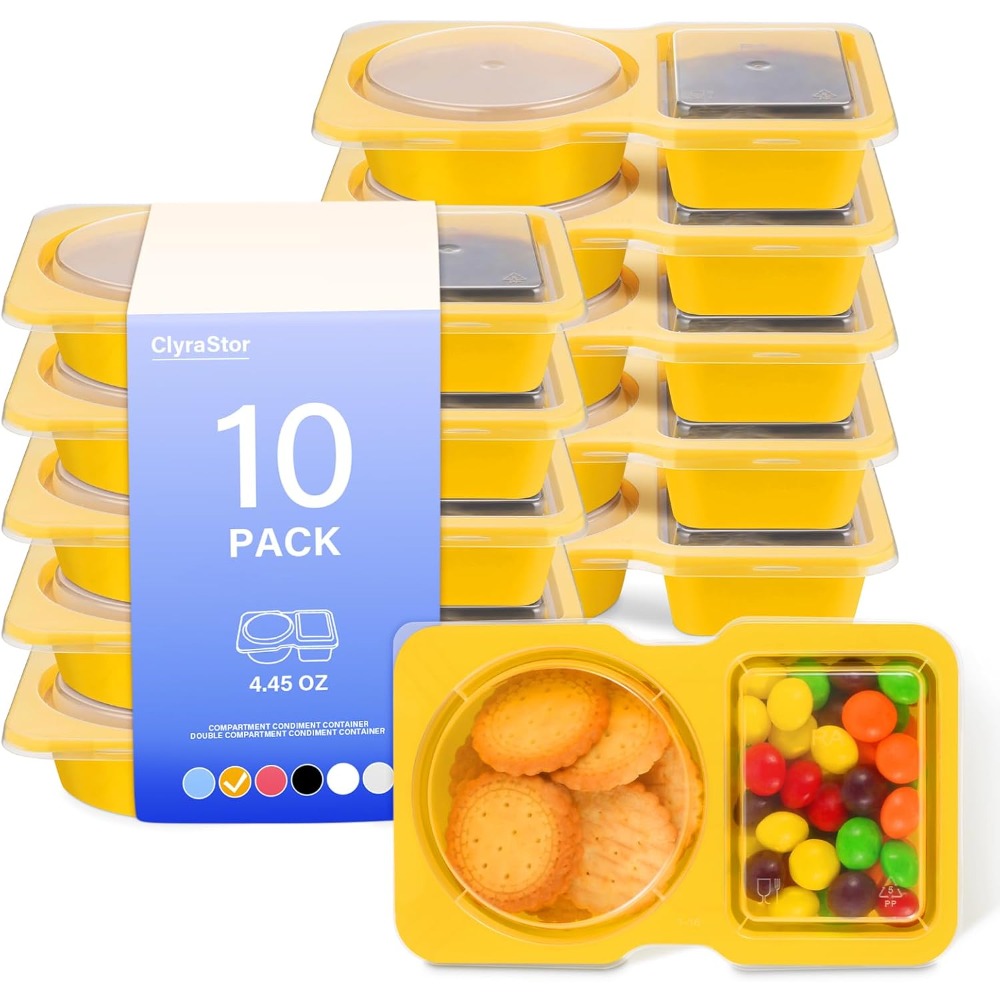 2 Compartment Disposable Plast - Food Prep Snacks recension och pris
