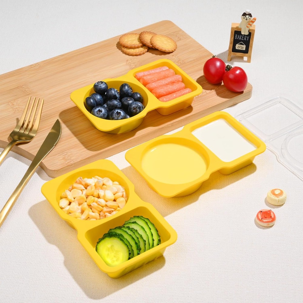 2 Compartment Disposable Plast - Food Prep Snacks recension och pris
