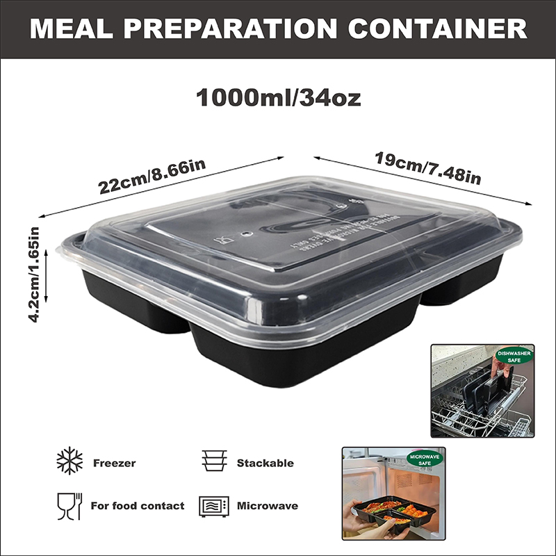 3-Compartment 34 Oz/1000 Ml, 1 - Food Prep Snacks recension och pris